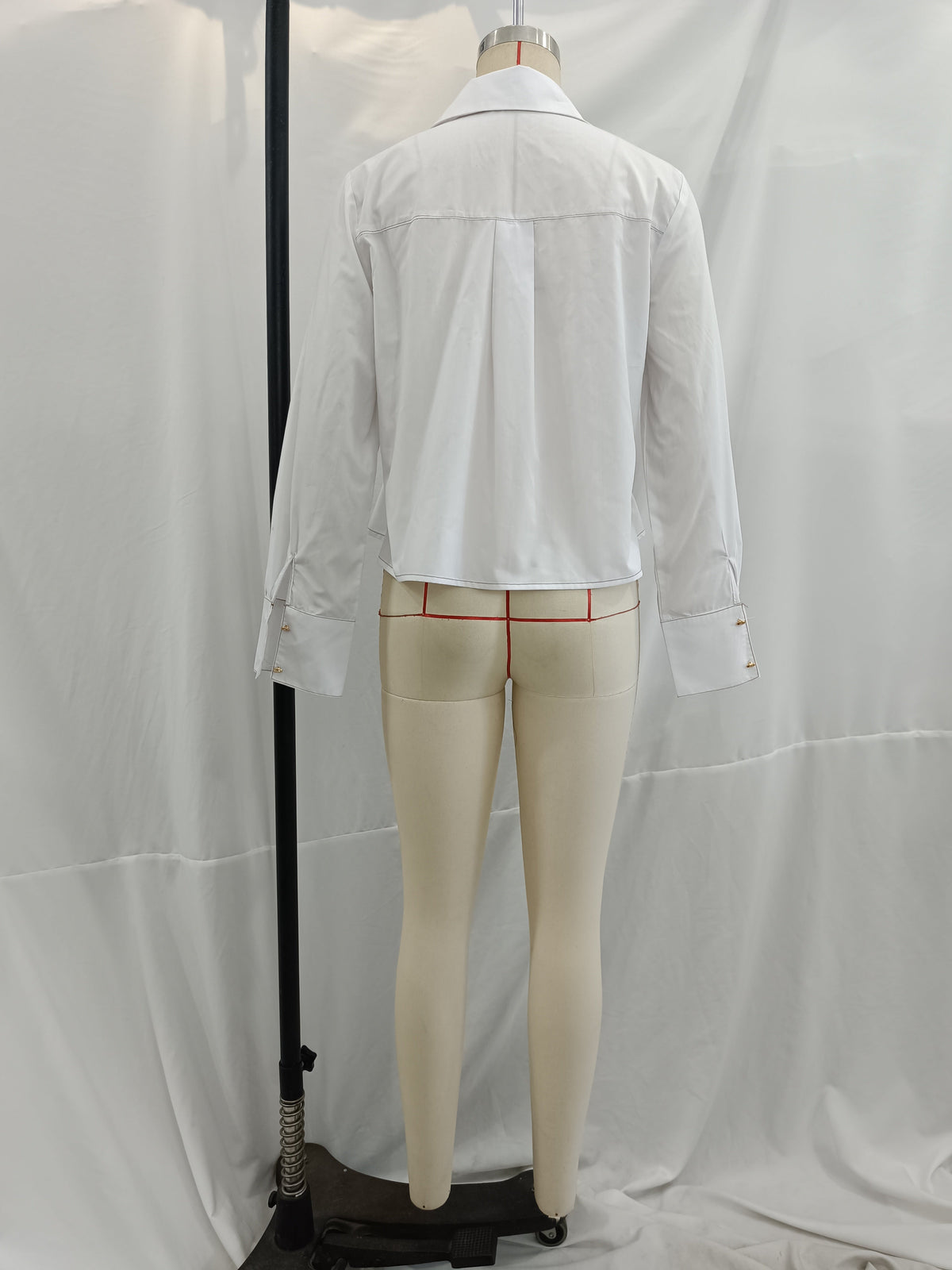 Fall Women Clothing Street Special Interest Drawstring Waist Controlled White Long Sleeve Shirt