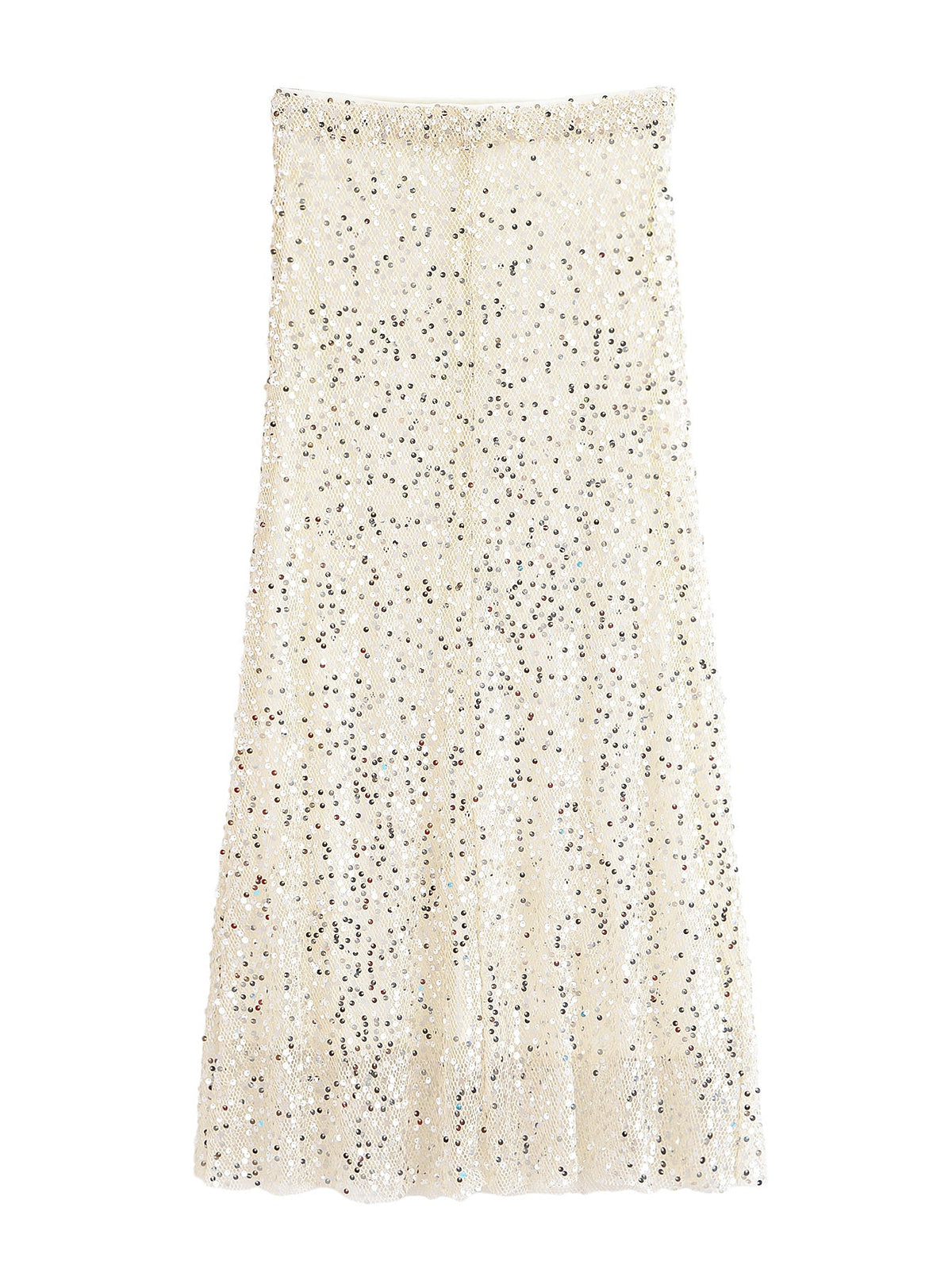 Women Clothing Autumn Socialite Heavy Industry Beads Decoration Midi Skirt