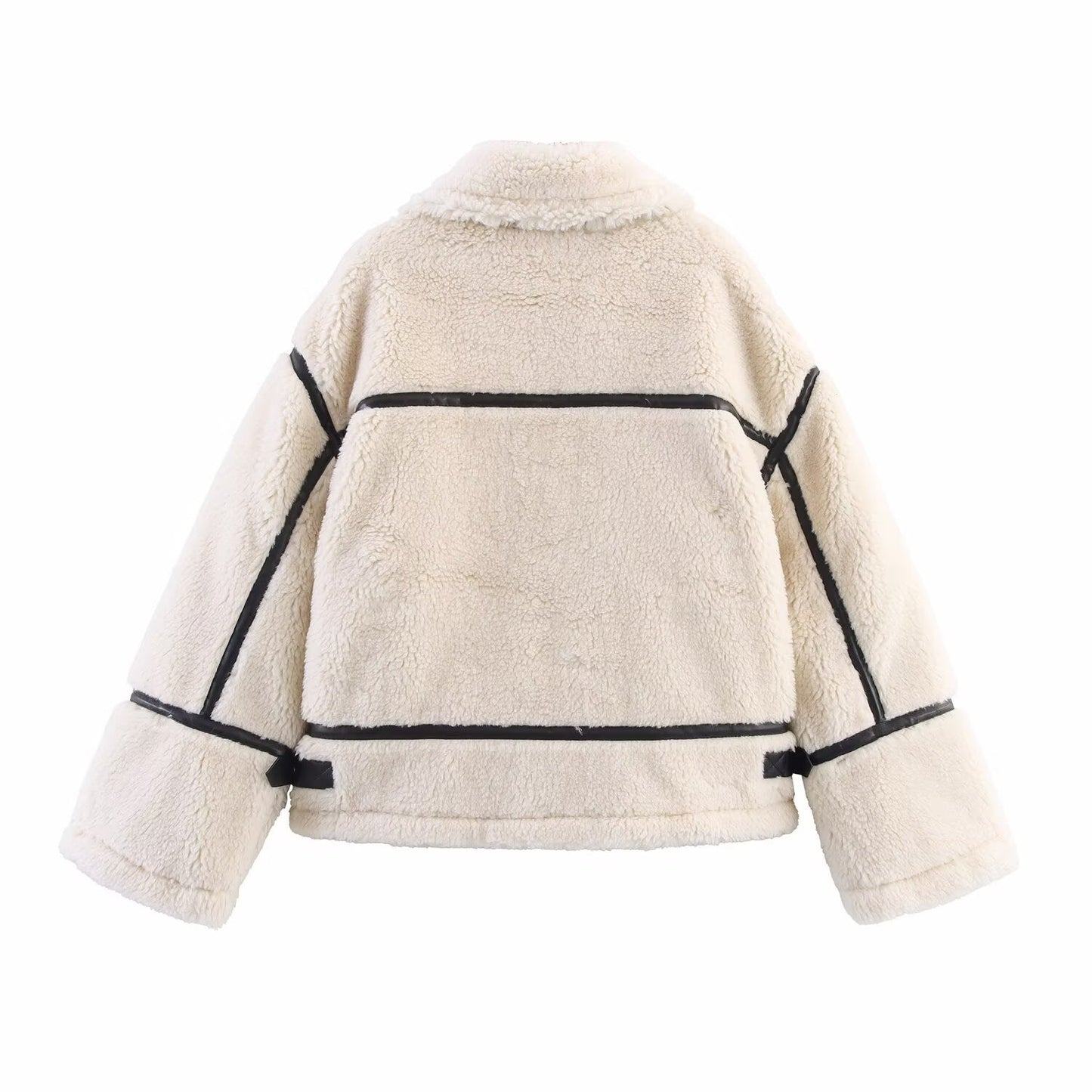 Women Clothing Autumn Winter Faux Shearling Jacket Lamb Wool Effect Jacket Coat Women