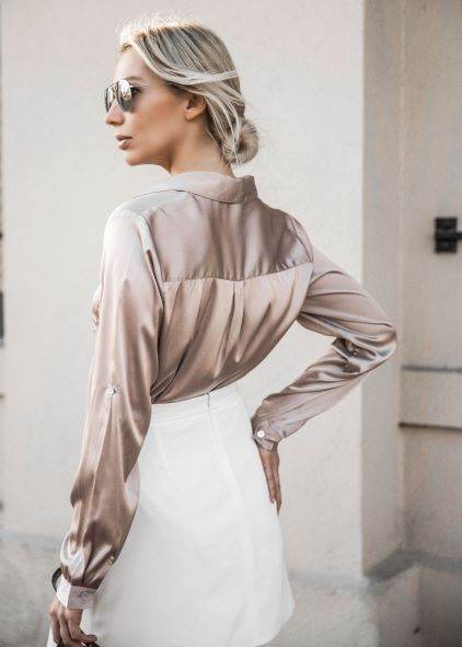 White Button Front Layered Asymmetrical Mini Skirt