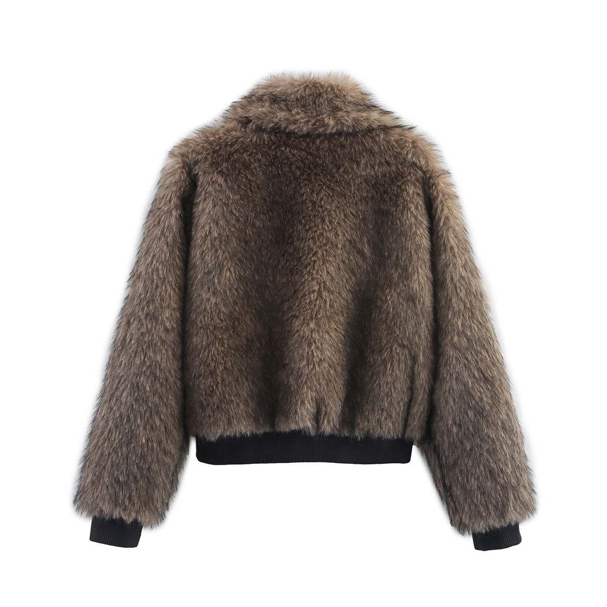 Autumn Winter Personality Street All Match Contrast Color Faux Shearling Jacket Jacket Coat Women