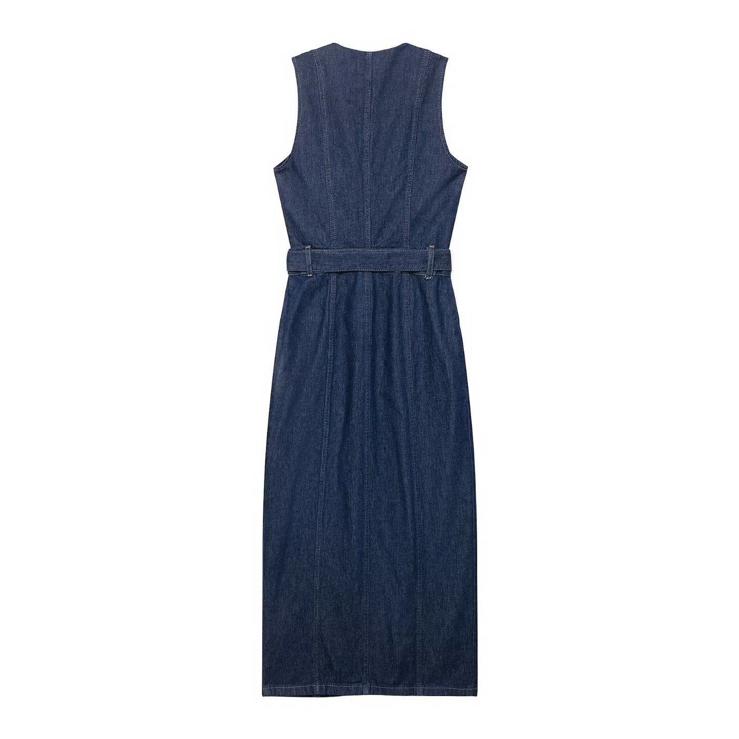 Women Wear Wild with Belt Denim Dress