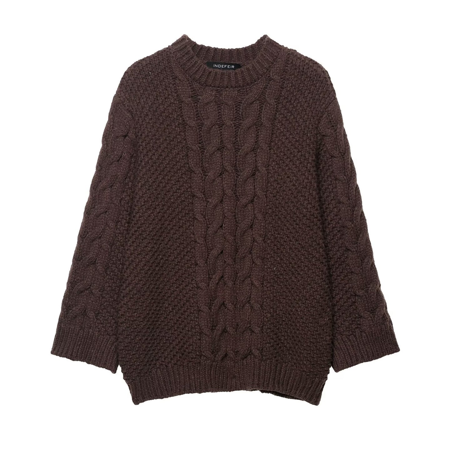 Women Clothing Street Twist Large Sleeves Sweater