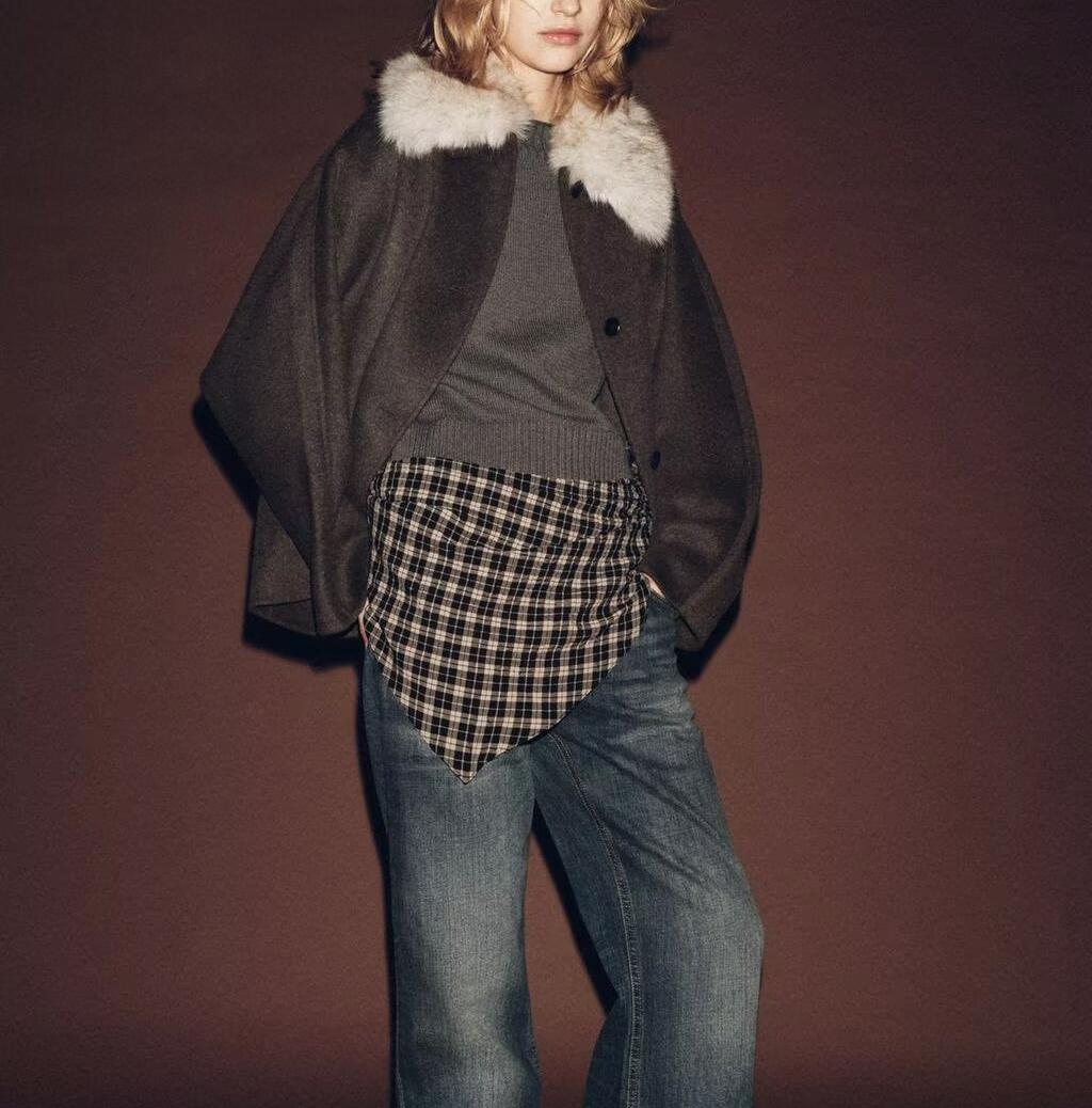 Women Clothing Artificial Fur Effect Neckline Jacket Coat
