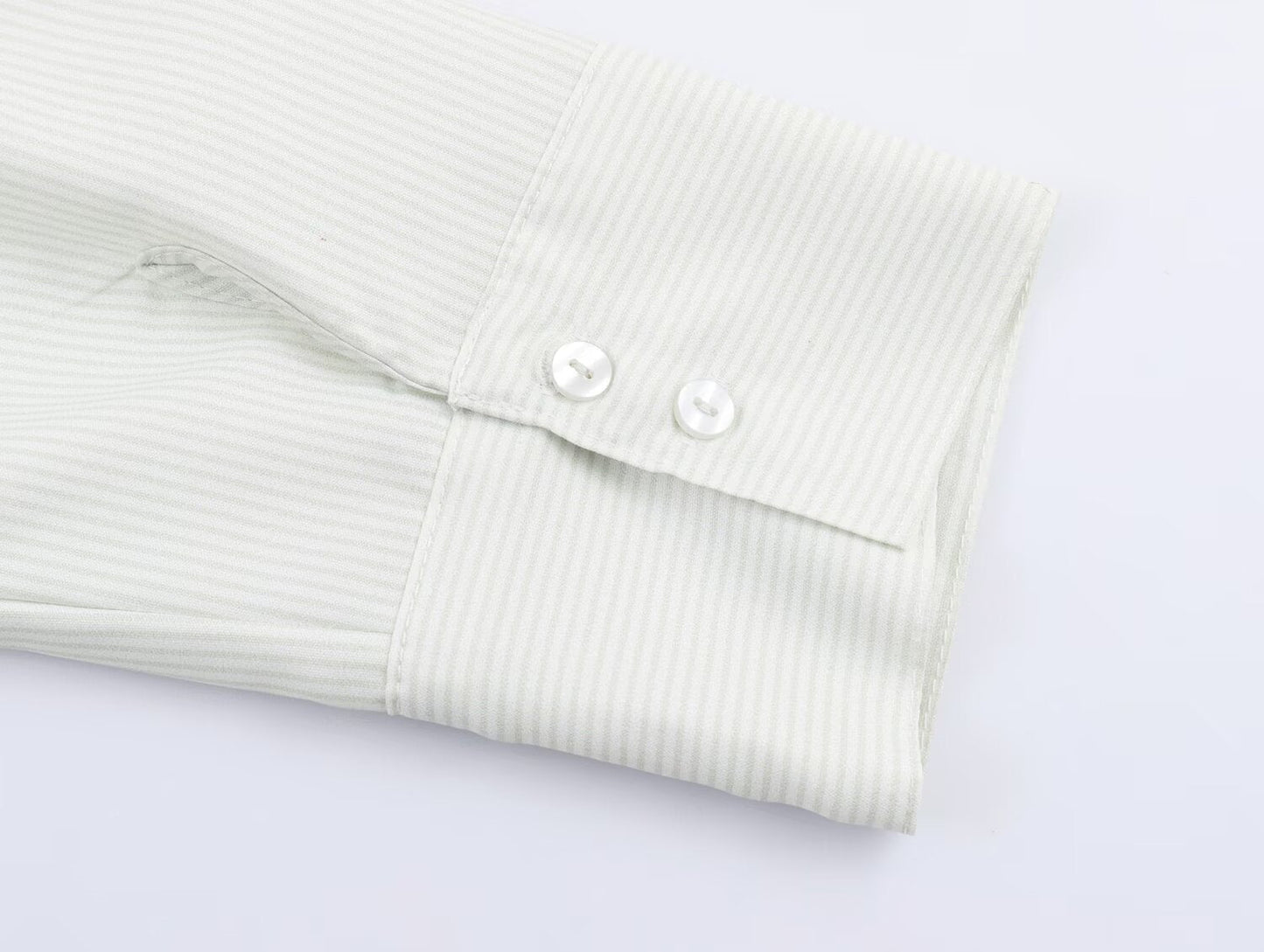Women Clothing Fall Fashionable All Match Striped Pleated Effect Shirt