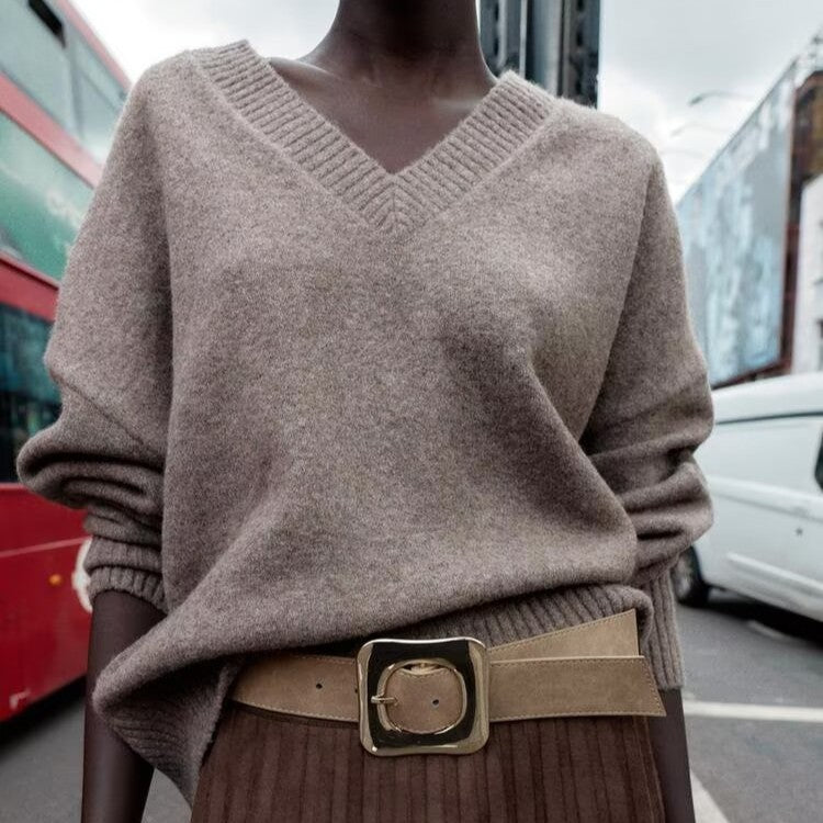 Casual Soft V neck Sweater