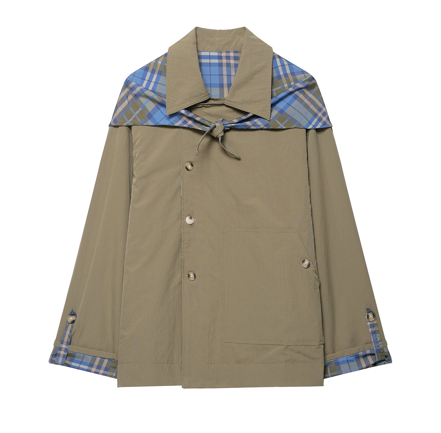 Women Clothing at Casual Retro Englon Plaid Double Sided Collared Scarf Coat