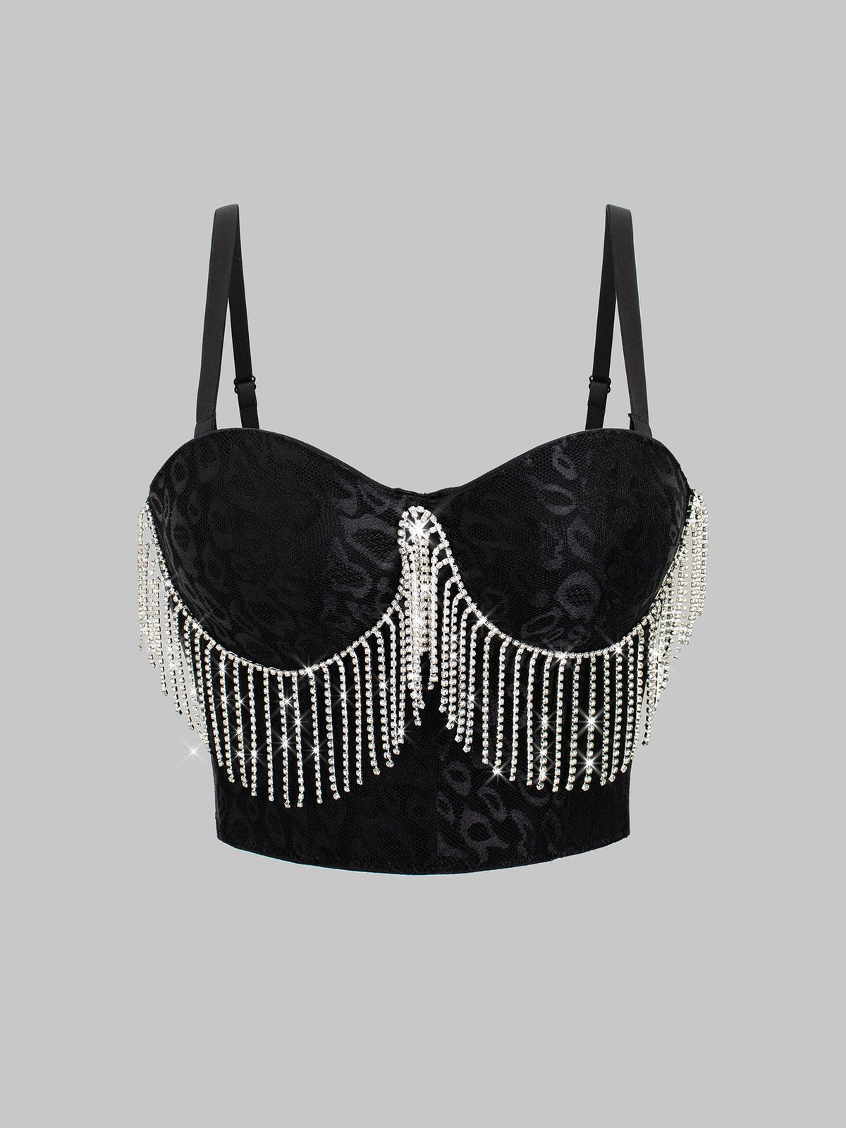 Sexy Belly Dance Costume Diamond Embedded Tassel Suspender Vest Outer Wear Slimming Boning Corset Wrapped Chest