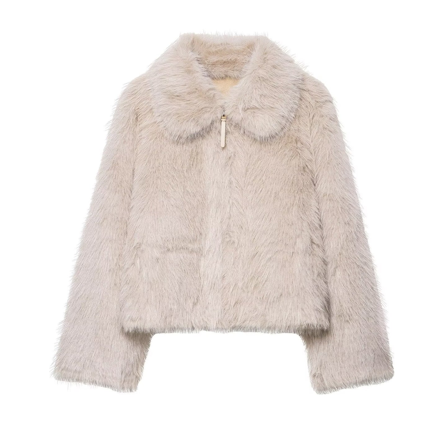 Women Clothing Autumn Fashionable Warm Double Sided Artificial Wool Effect Jacket Coat