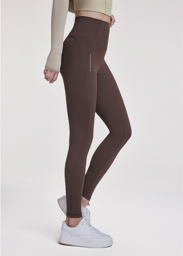 Back Pocket Yoga Trousers Women Antibacterial Inner Sports Tights Reflective Printed Night Running Fitness Trousers