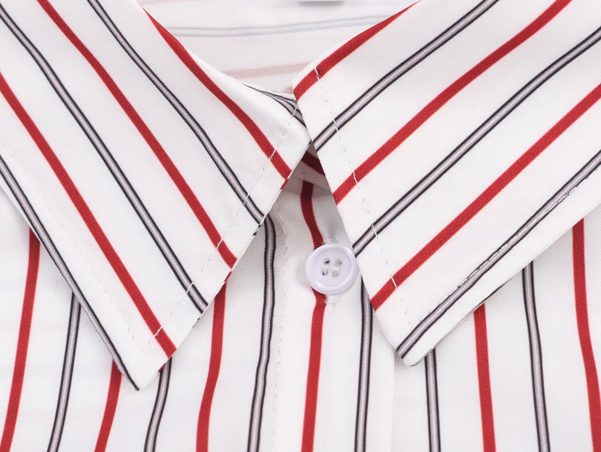 Women Striped Loose Design Elegant Poplin Shirt