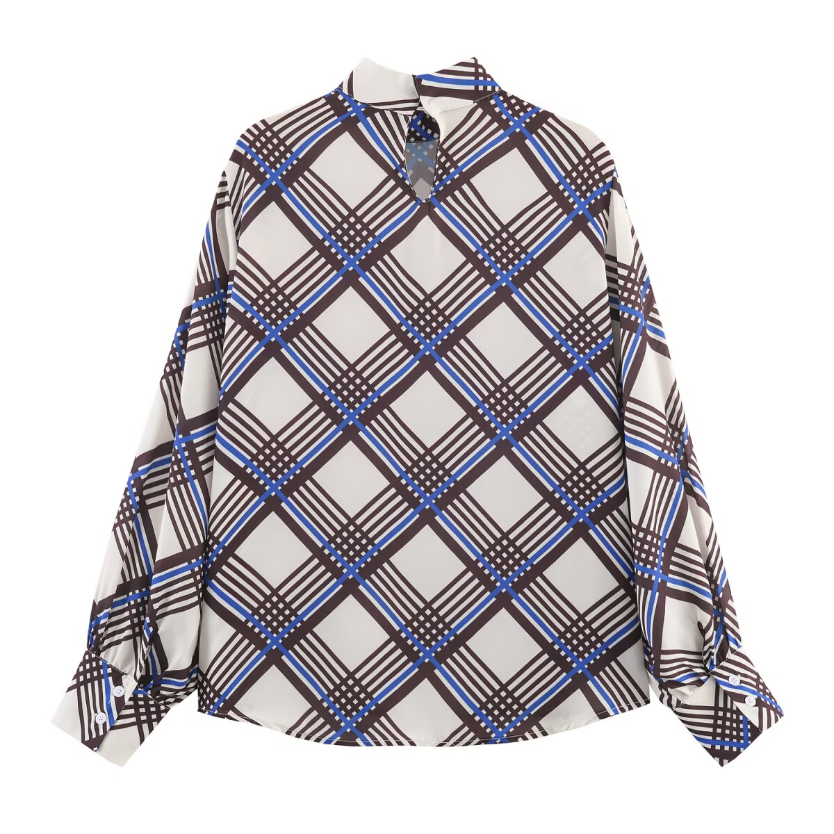 Autumn Women Clothing Trendy Plaid Turtleneck Shirt
