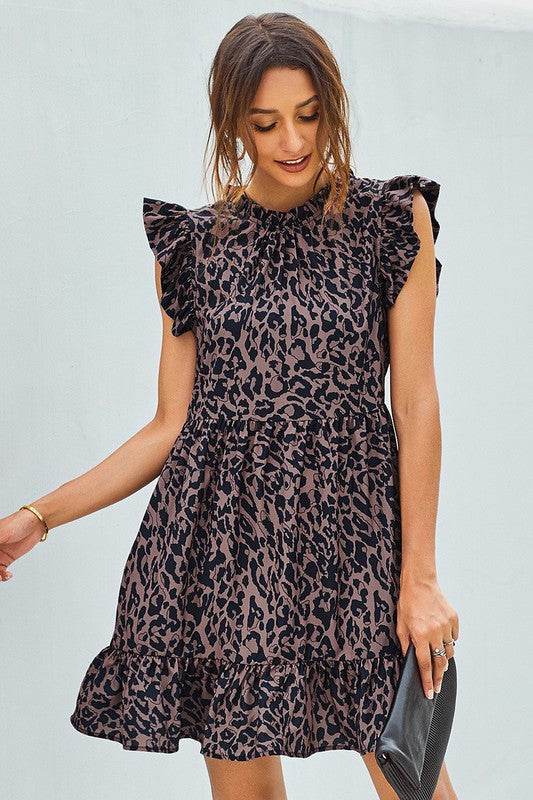 Floral ruffled short dress