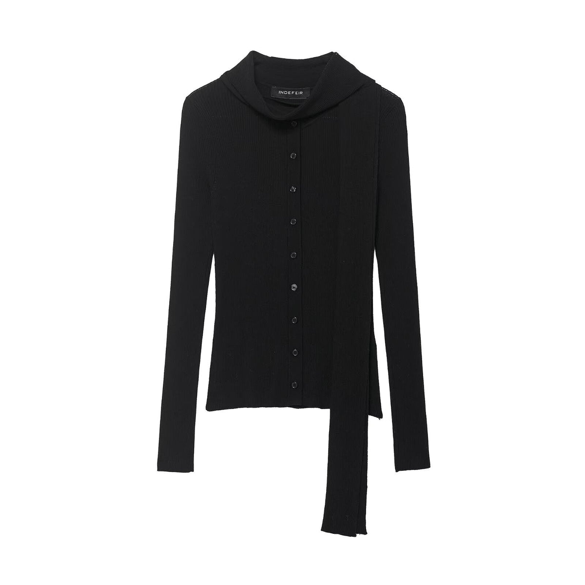 Women Clothing Scarf Rib Knitted Coat