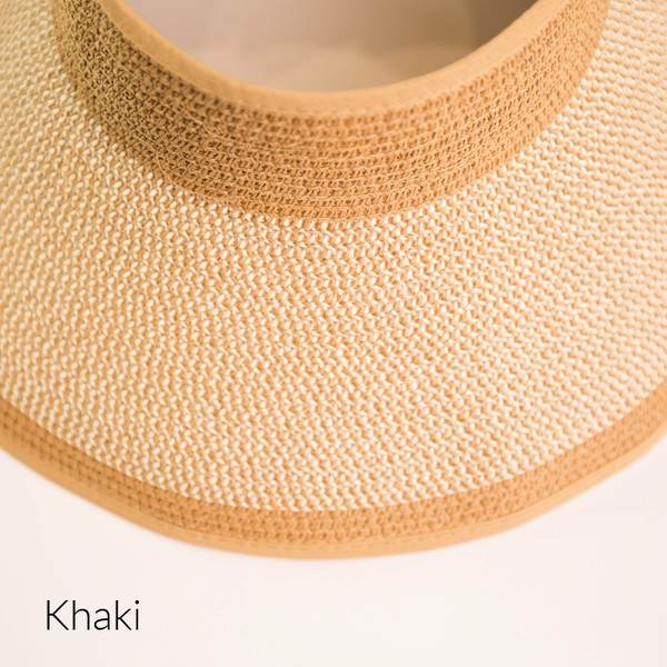 Two Tone Bow Foldable Roll Up Summer Beach Visor