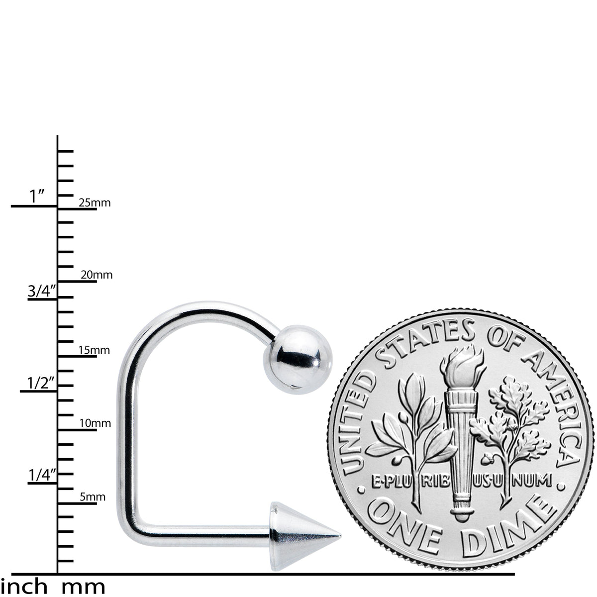 14G Stainless Steel LIPPYLOOP Ball Spike Labret