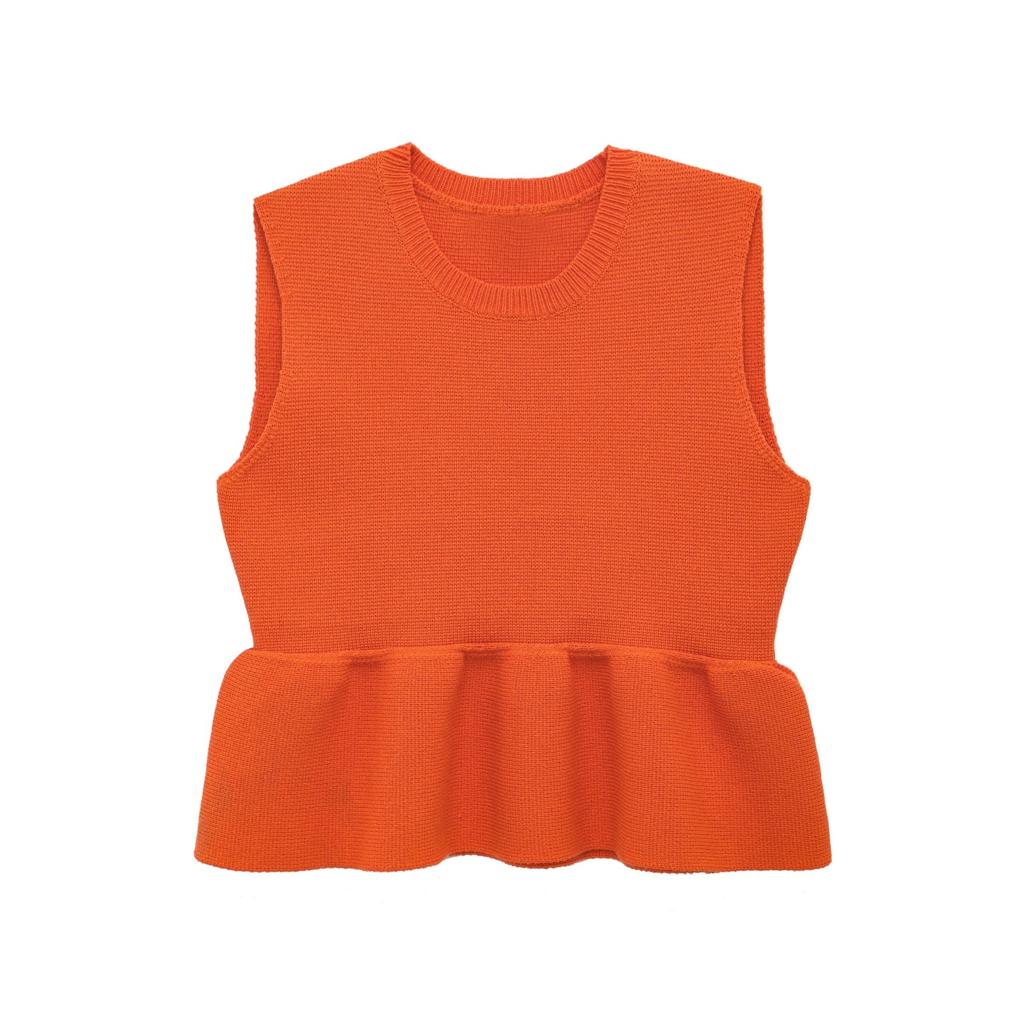 Spring Women Clothing Design Cropped Short Top Hem Knitted Top
