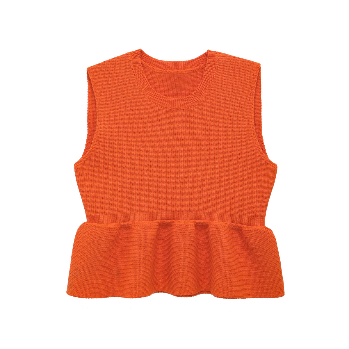Spring Women Clothing Design Cropped Short Top Hem Knitted Top
