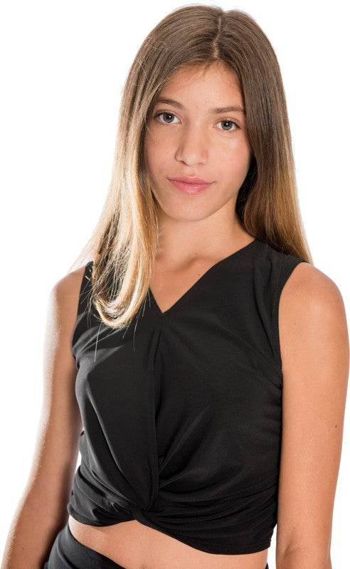 KIDS KNOT FRONT TOP AND SKIRT 2-PIECE SET