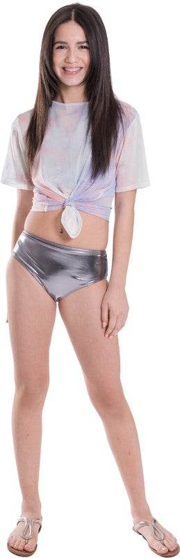 KIDS TIE - DYE MESH KNOT FRONT TOP