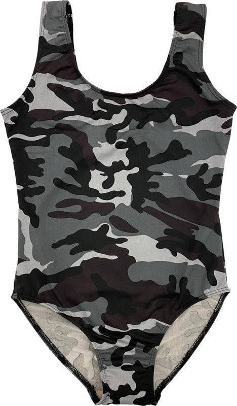 KIDS CAMOUFLAGE ONE PIECE BATHING SUIT