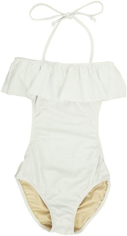 GIRLS ONE PIECE RUFFLE BATHING SUIT