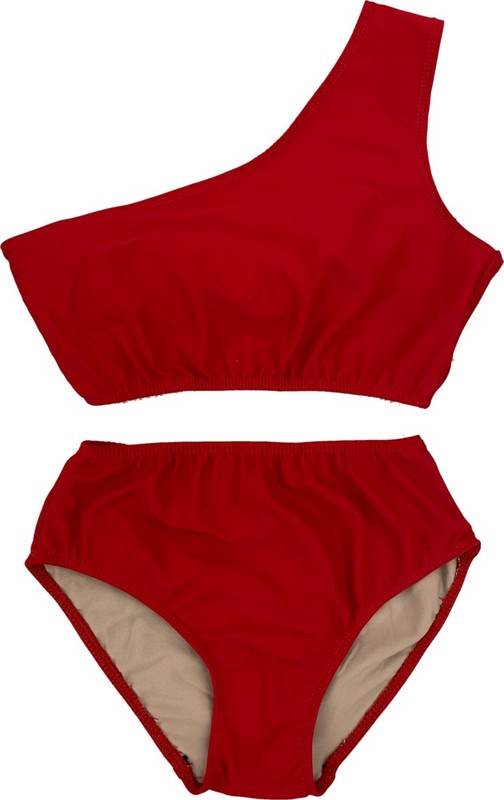 KIDS ONE SHOULDER HIGH WAISTED BIKINI