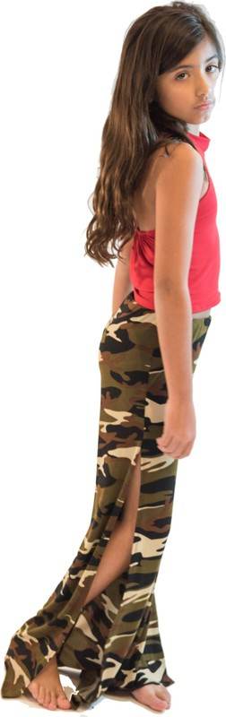 KIDS CAMOUFLAGE CUT SIDE PANTS