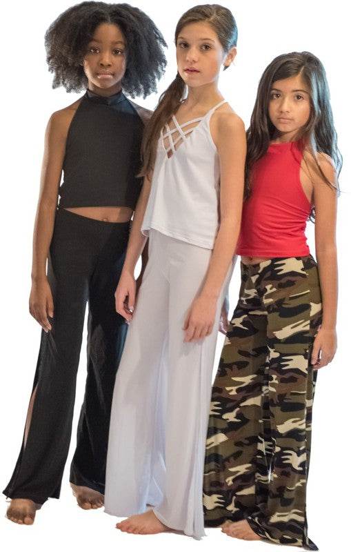 KIDS CAMOUFLAGE CUT SIDE PANTS