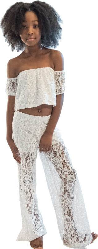 KIDS LACE PALAZZO PANTS