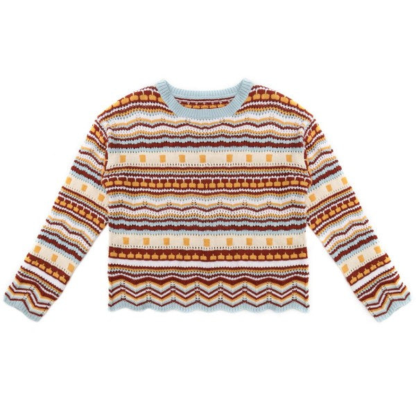 Crochet striped sweater