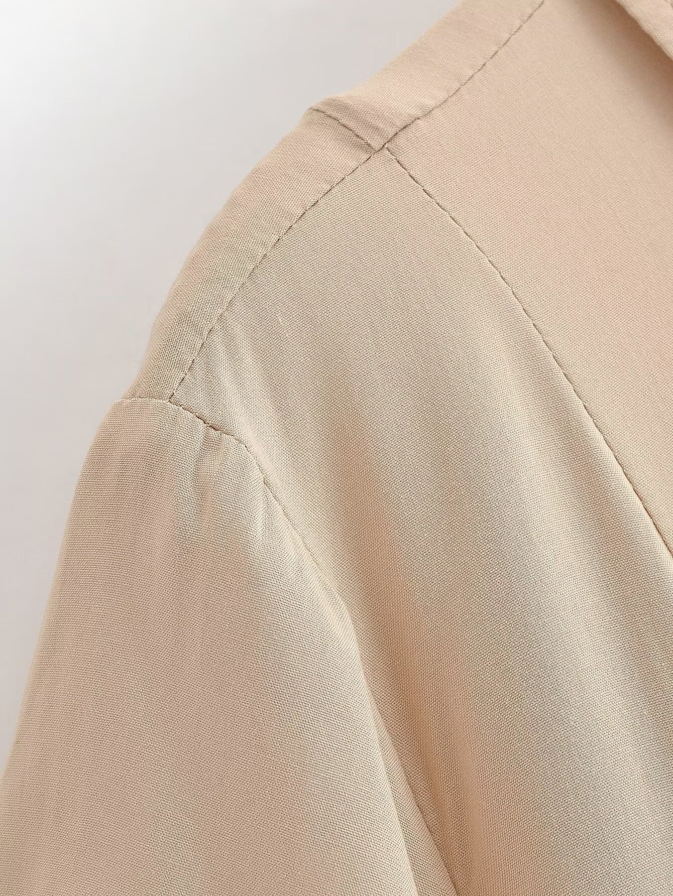 Women Clothing Summer Retro All Match Waist Shirt Pleated Short Office Dress