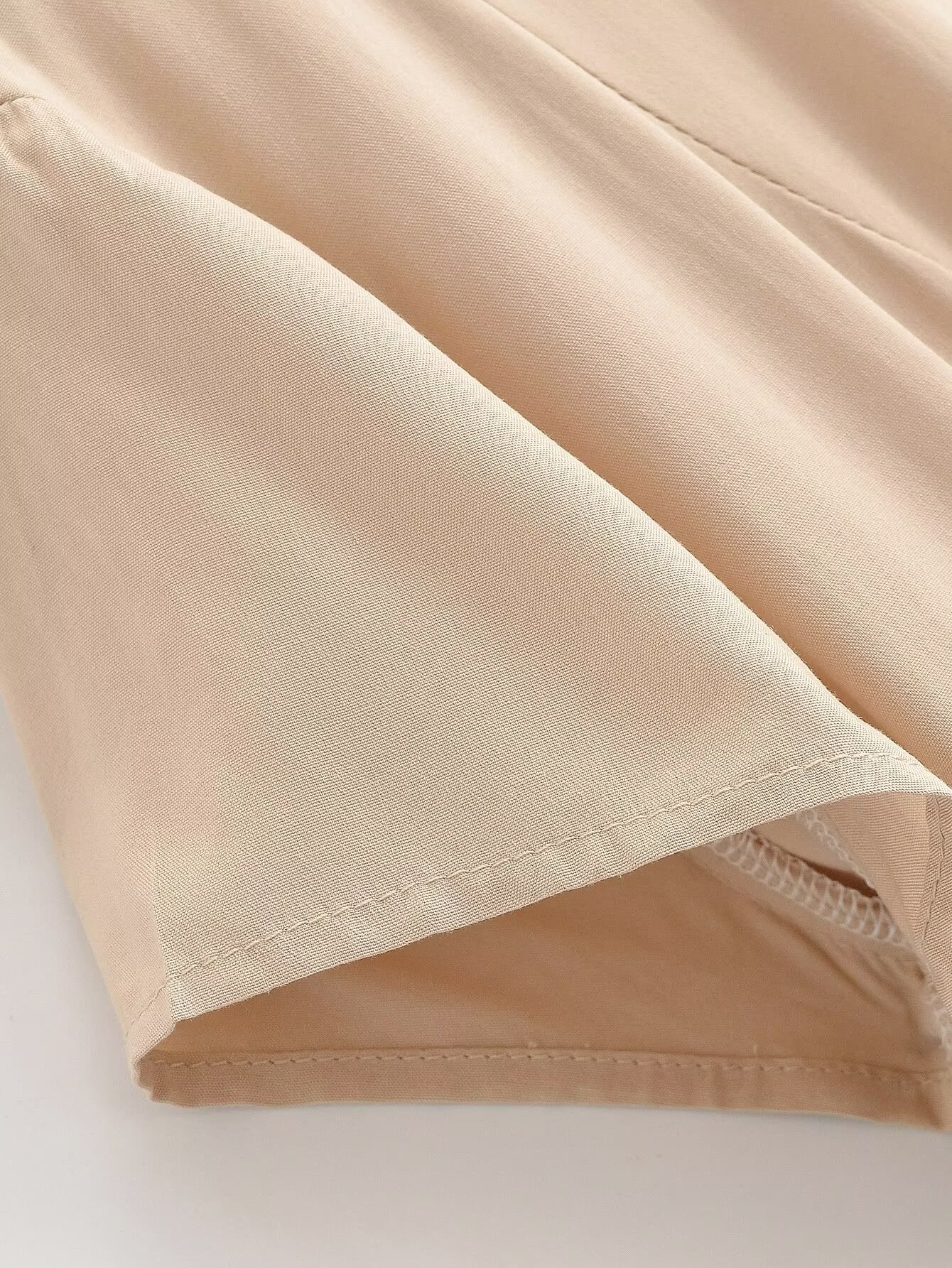 Women Clothing Summer Retro All Match Waist Shirt Pleated Short Office Dress