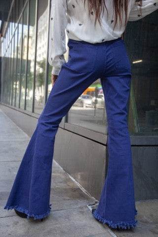 Blue High Rise Flare Jeans