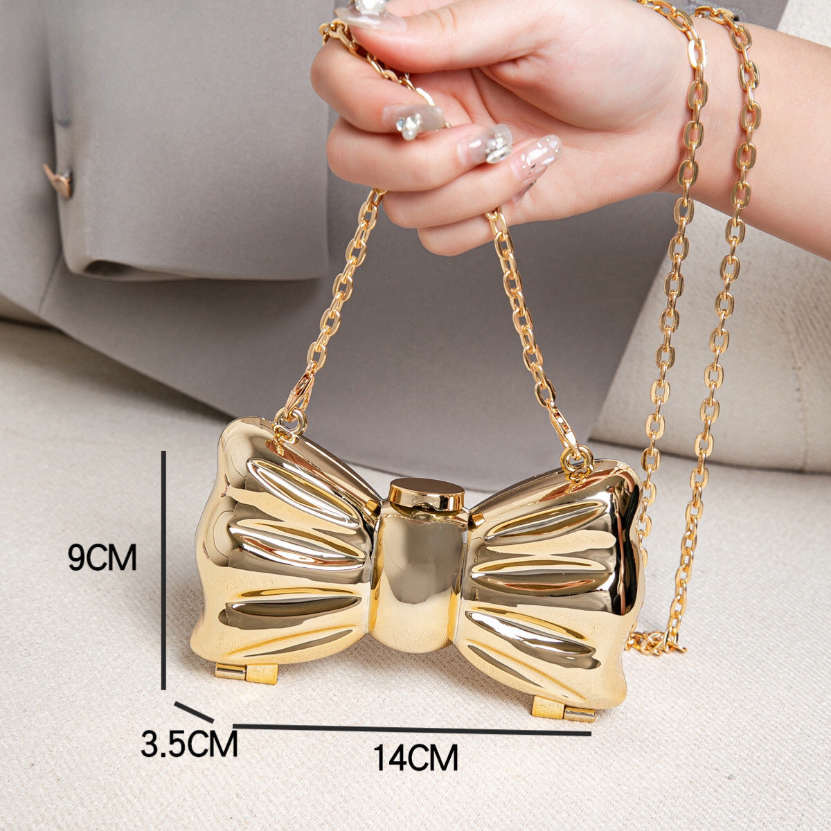 Metallic Mini Lipstick Bag, Girl Chain Butterfly Dinner Purse, Evening Purse, Evening Bags for Women Formal