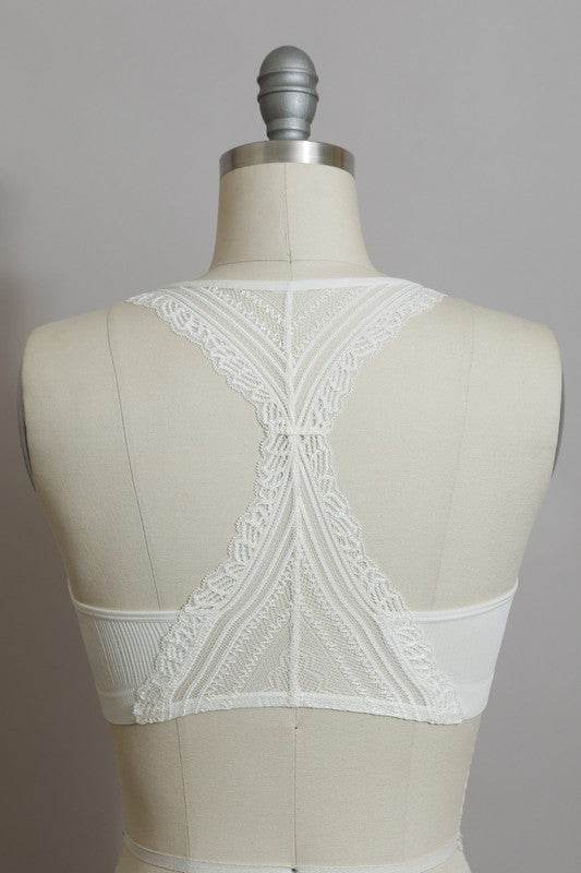 Seamless Front Lace Racerback Bralette