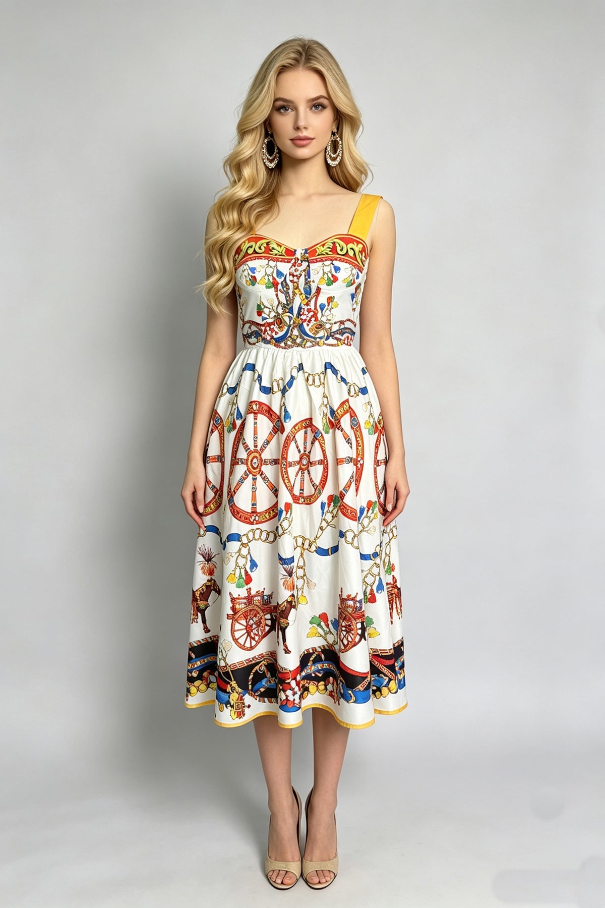 Women Summer Printed Sleeveless A Line Dress