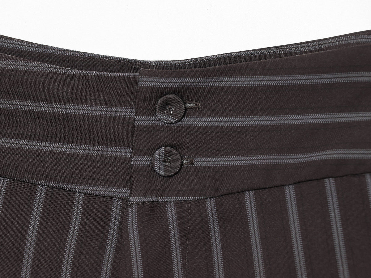 Spring Fashionable All Match Thin Striped Waist Shorts