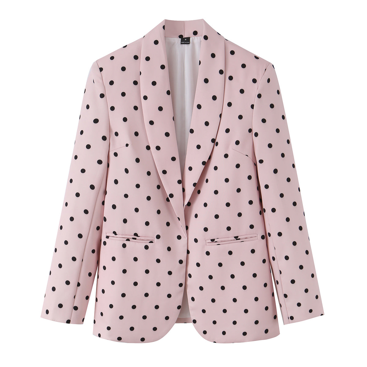 Women Clothing Summer Minimalist Quality Elegant Polka Dot Non Buckle Blazer