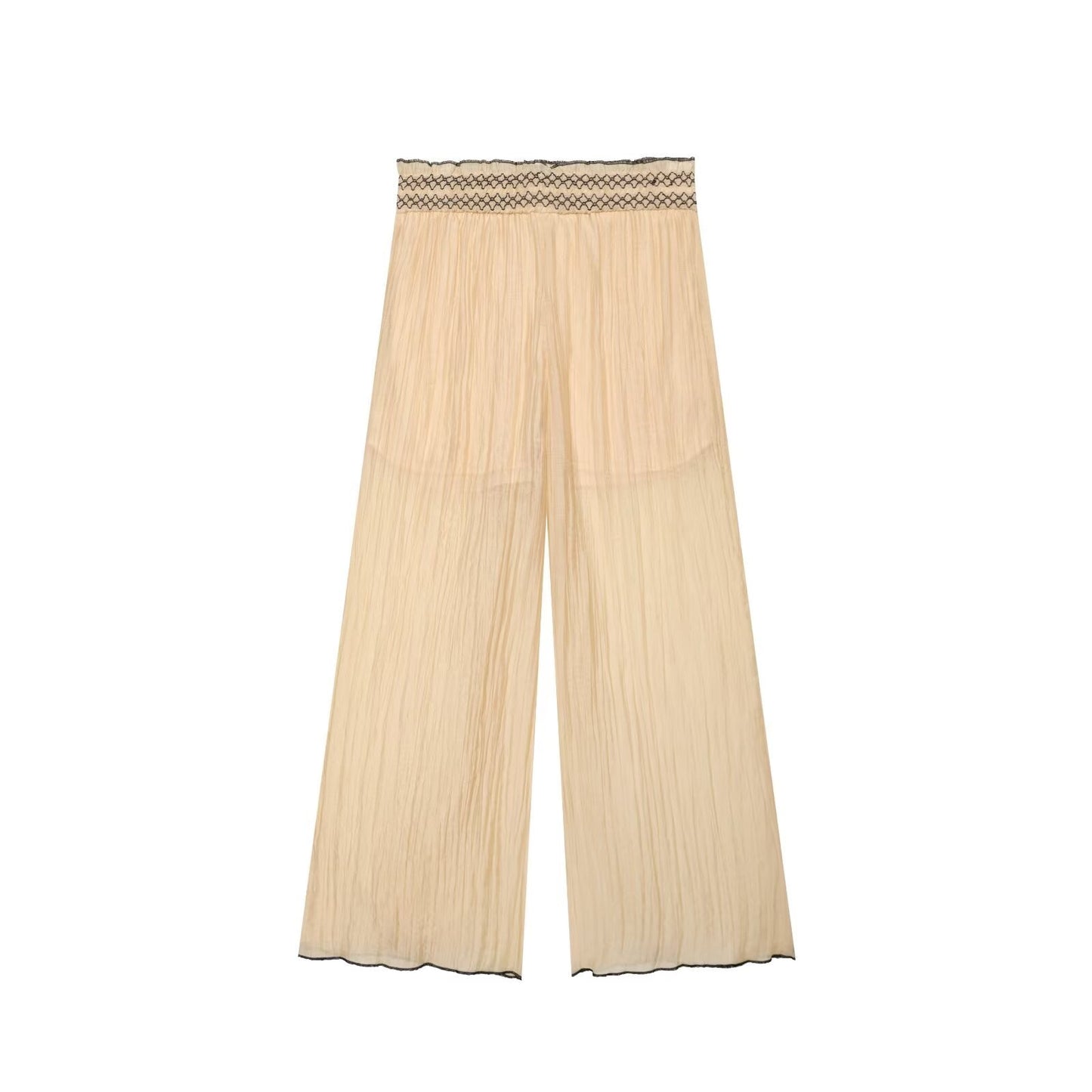 Women Clothing Color Contrast Stitching Vest Top Wide Leg Pant Sets