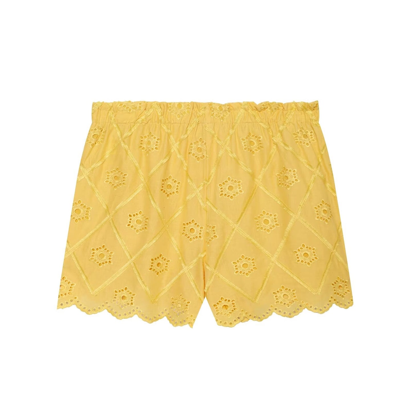Women Solid Color Summer Embroidered Short Sets
