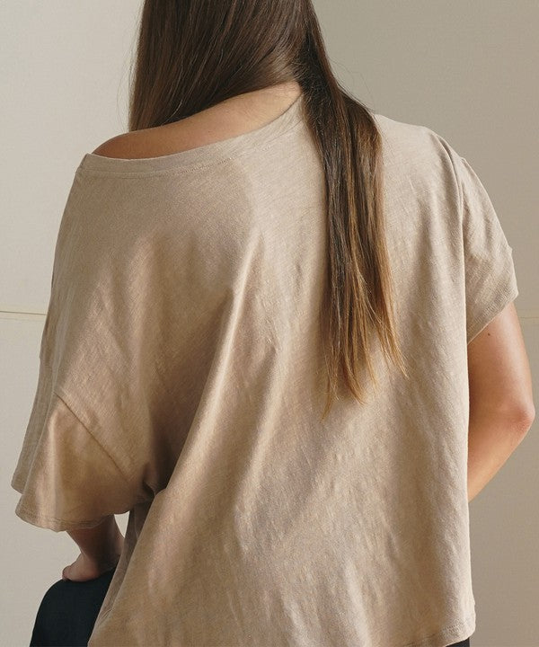 POCKET OVERSIZE CROP T