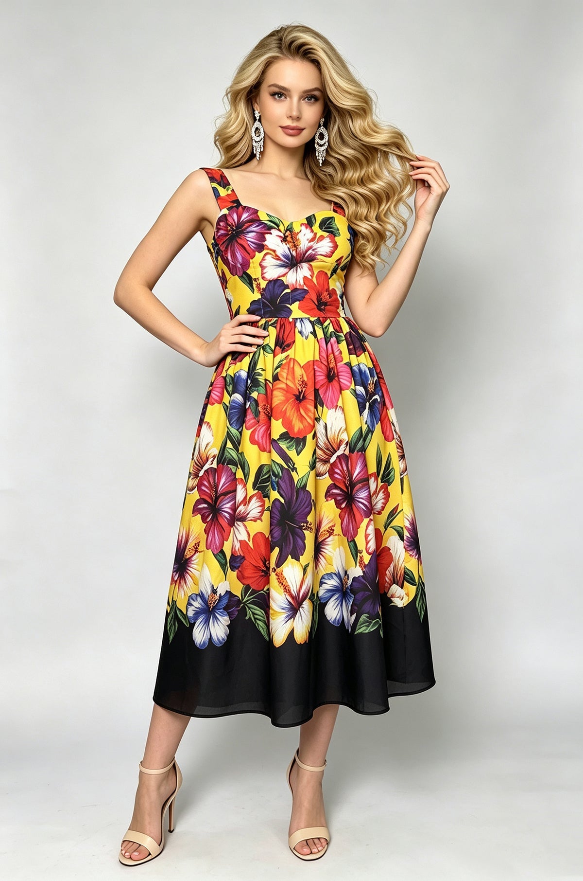 Women Summer Printed A Line Dress