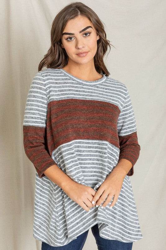 Stripe Panel A Line Tunic