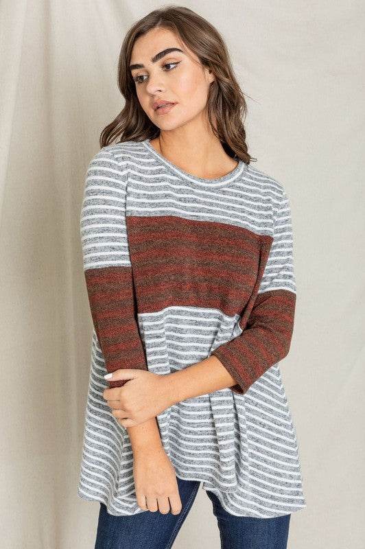 Stripe Panel A Line Tunic