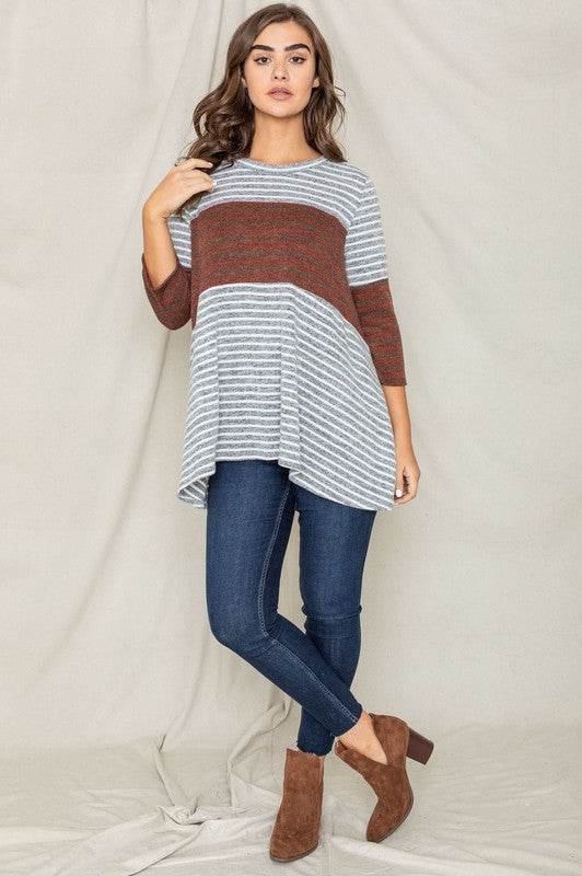 Stripe Panel A Line Tunic