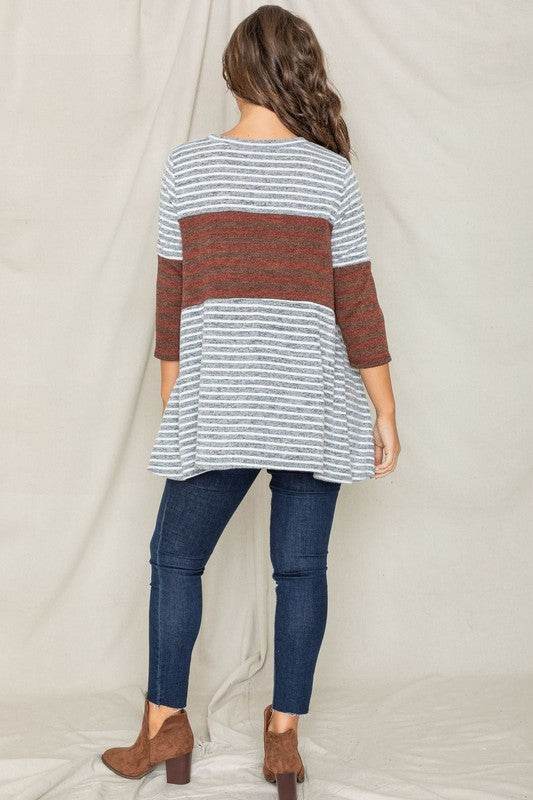 Stripe Panel A Line Tunic