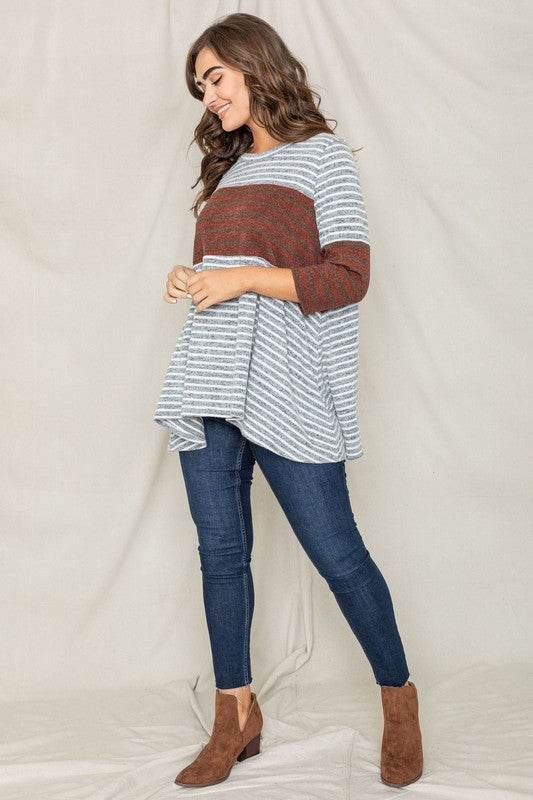 Stripe Panel A Line Tunic