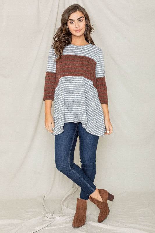 Stripe Panel A Line Tunic