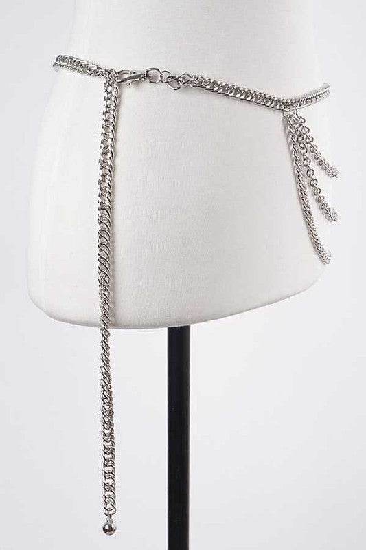 Mix Texture Layered Chain Belt